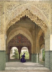 Das Kabinett der Infantinnen im Raum der zwei Schwestern, die Alhambra, Granada, 1853
